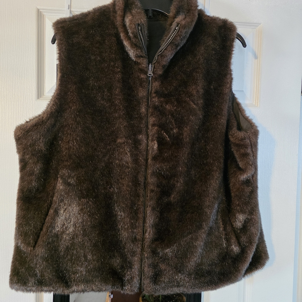 Brown Faux Fur Vest